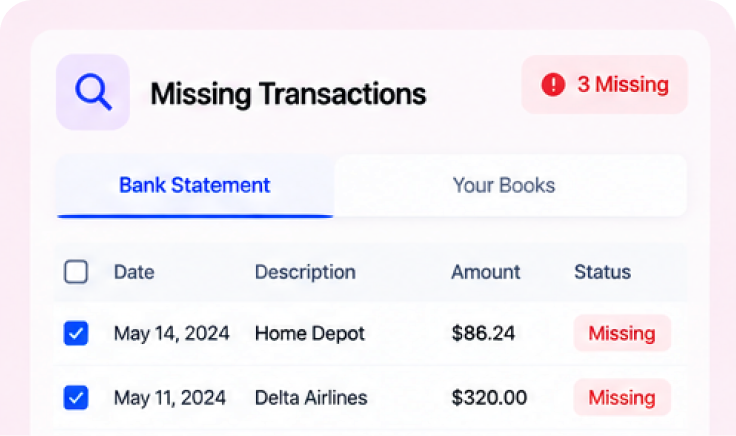 Missing Transactions